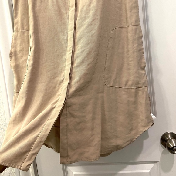 AMS PURE khaki Dolman Sleeve Button Down Dress - Picture 6 of 11